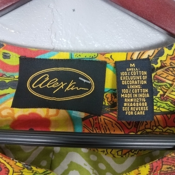 Alex Kim Art To Wear Multicolored Floral Paisley Embroidered Cardigan Jacket M - Picture 6 of 6